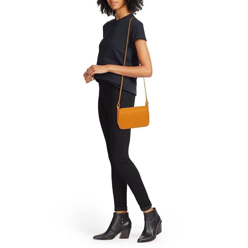 NEW Longchamp Le Foulonné Leather Wallet Crossbody Bag Saffron / Mustard Yellow - Picture 8 of 8